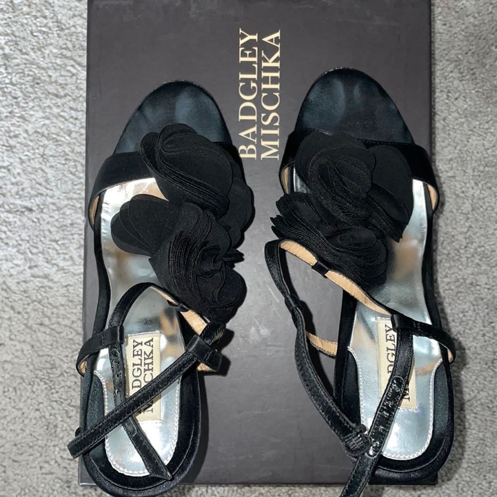 Badgley Mischka Randee black satin